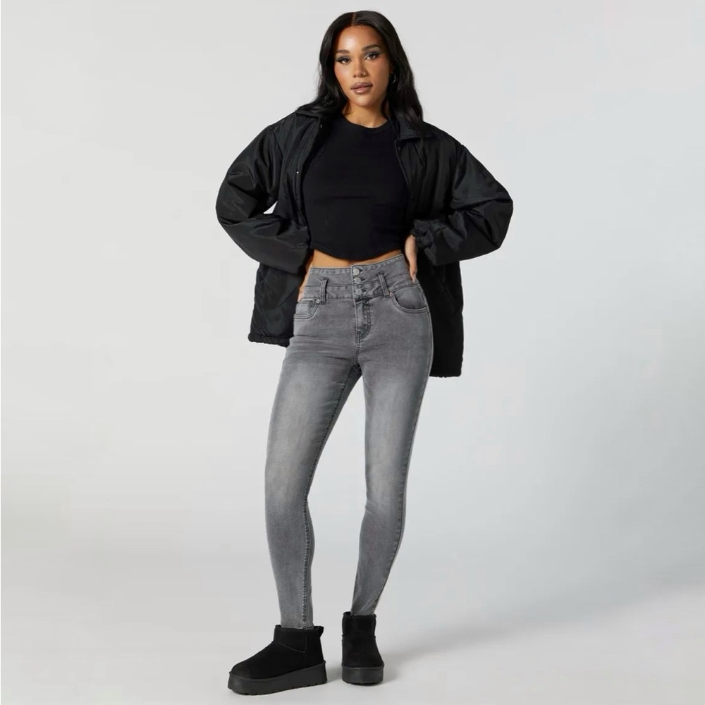 IBIZA 3-Tier Medium Wash Denim Skinny Jeans